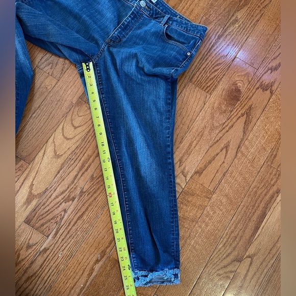 Made & Loved Loft Curvy Skinny Slim Blue Jeans Raw Hem Women’s 14 waist 32 - Picture 4 of 10